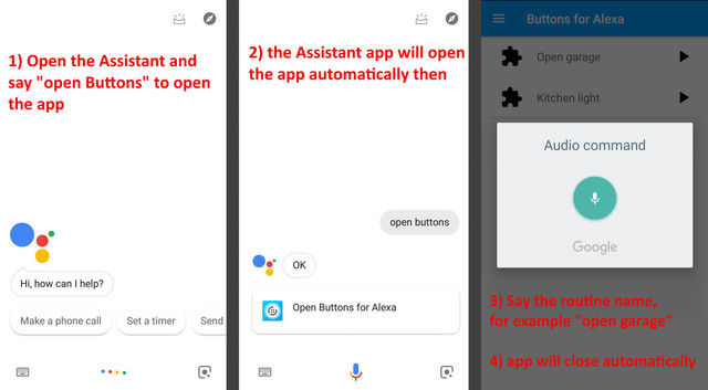 Legacy Google Assistant steps to open Buttons for Alexa